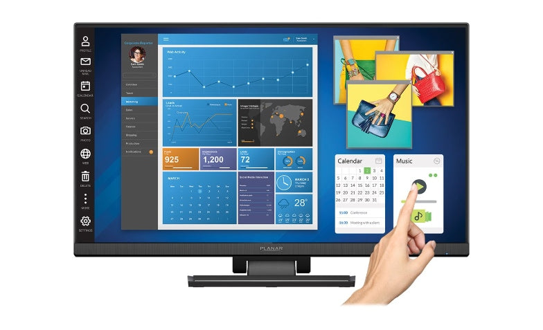 PLANAR PCT2435 Helium 24" Touchscreen Monitor FHD LED LCD