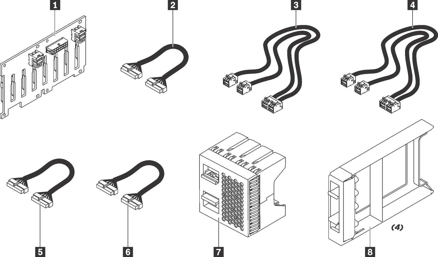 Kit de batterie 8 baies SATA/SAS 2,5 pouces LENOVO ST250 v2