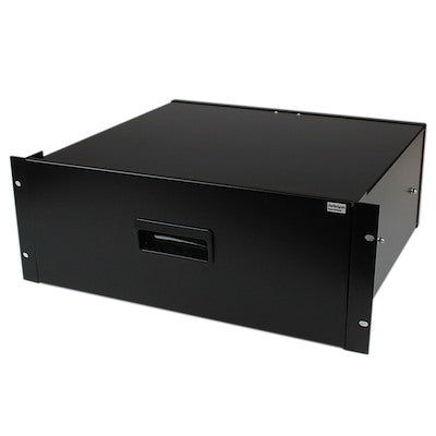 StarTech 4U Rack Mount Drawer - Steel - 55lb Capacity - Black
