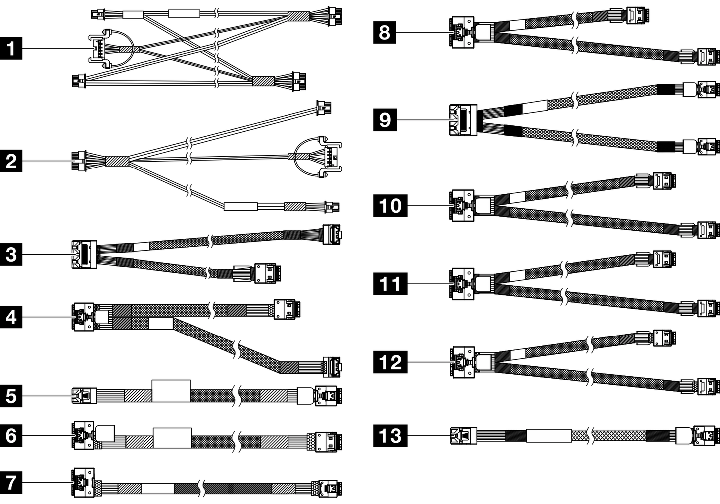LENOVO SR665 2.5 Middle SAS Cable Kit v2