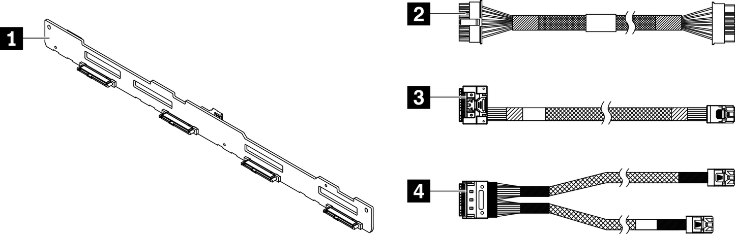 Kit de câbles SAS/SATA arrière Lenovo SR650 V2 3,5"
