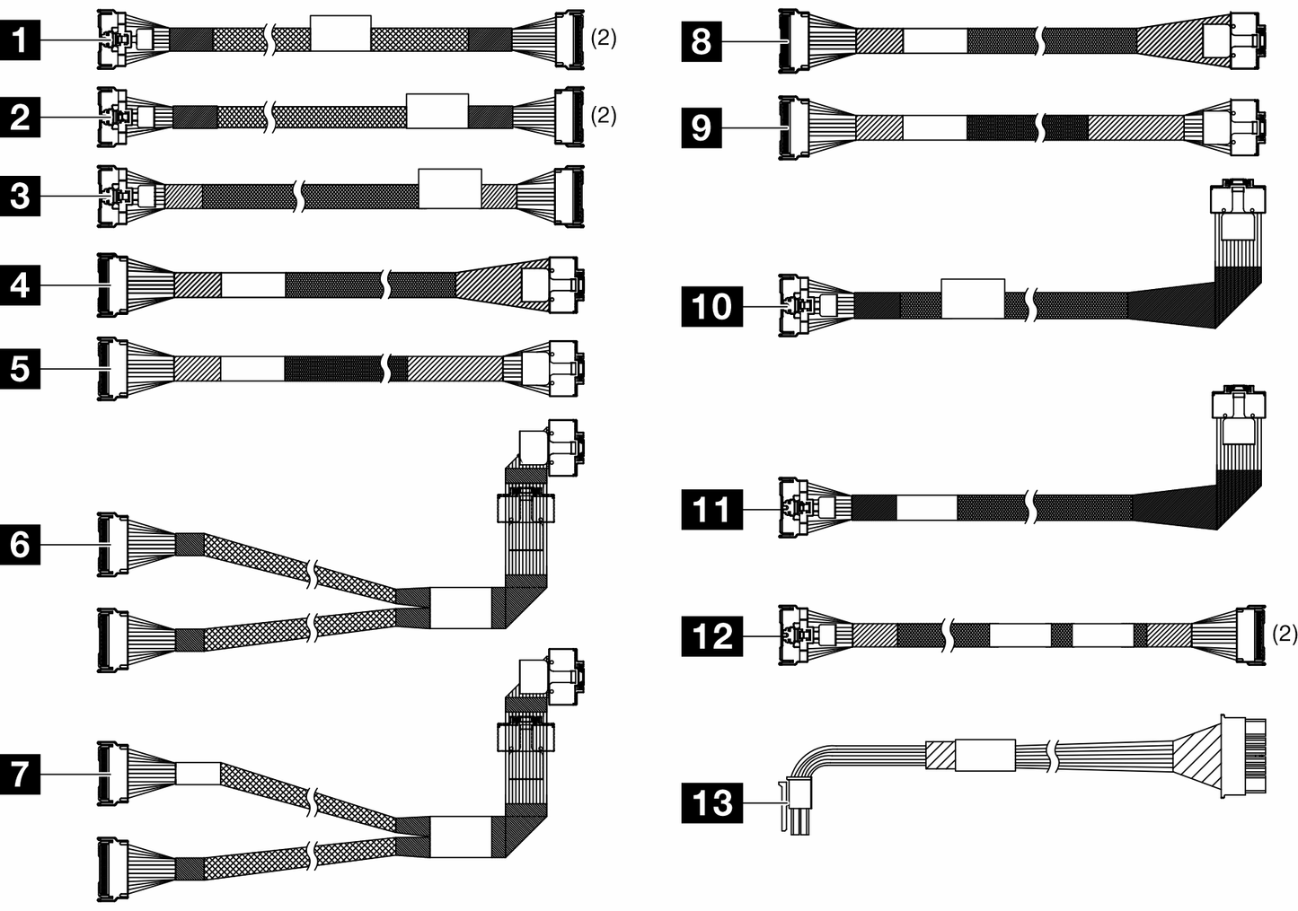 Lenovo SR650 V2 2.5 Front BP2 NVMe Cable Kit V2