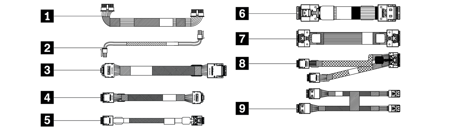 Lenovo SR630 1611-8P NVMe Switch Adapter Cable Kit