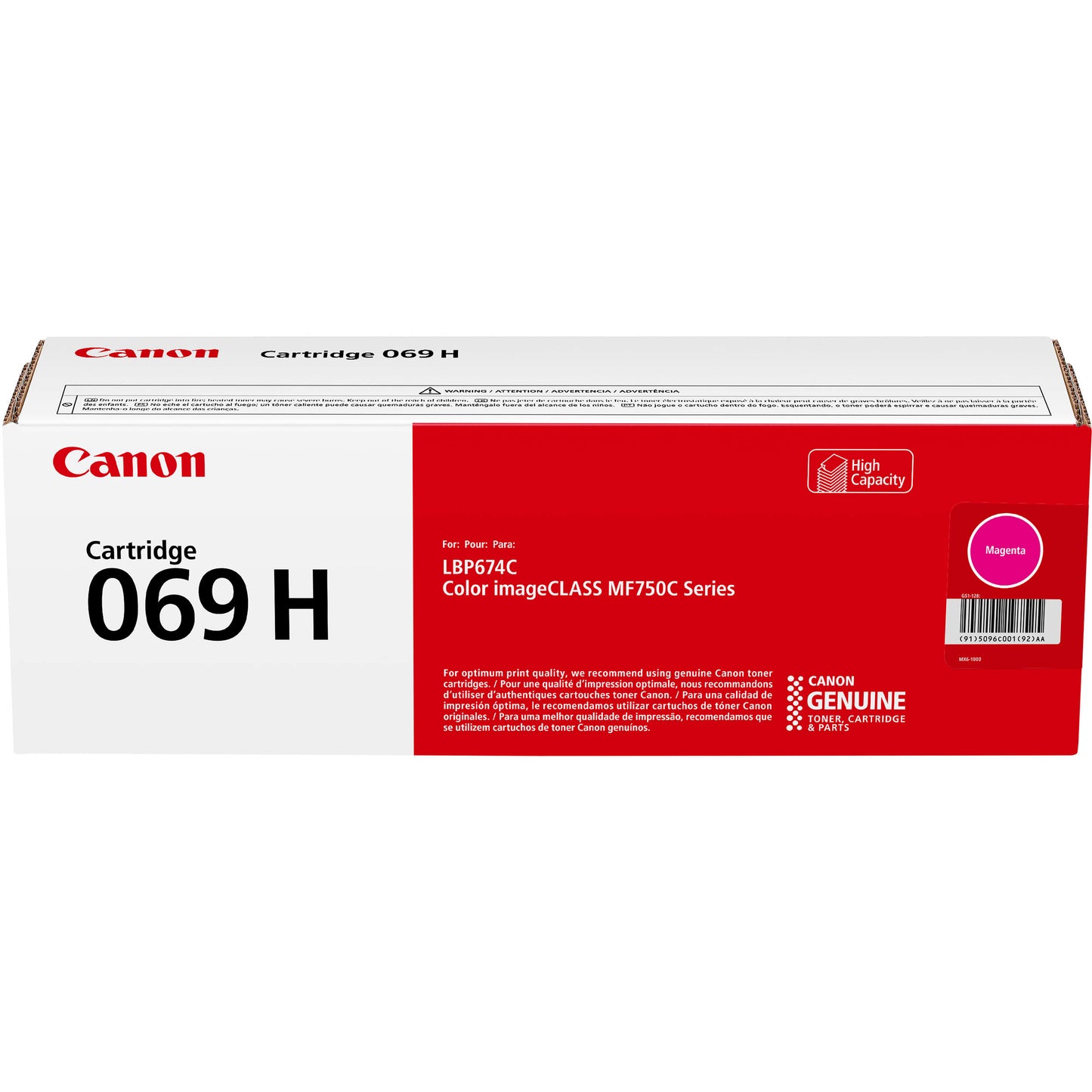 Cartouche de toner magenta Canon 069 H, 5096C001