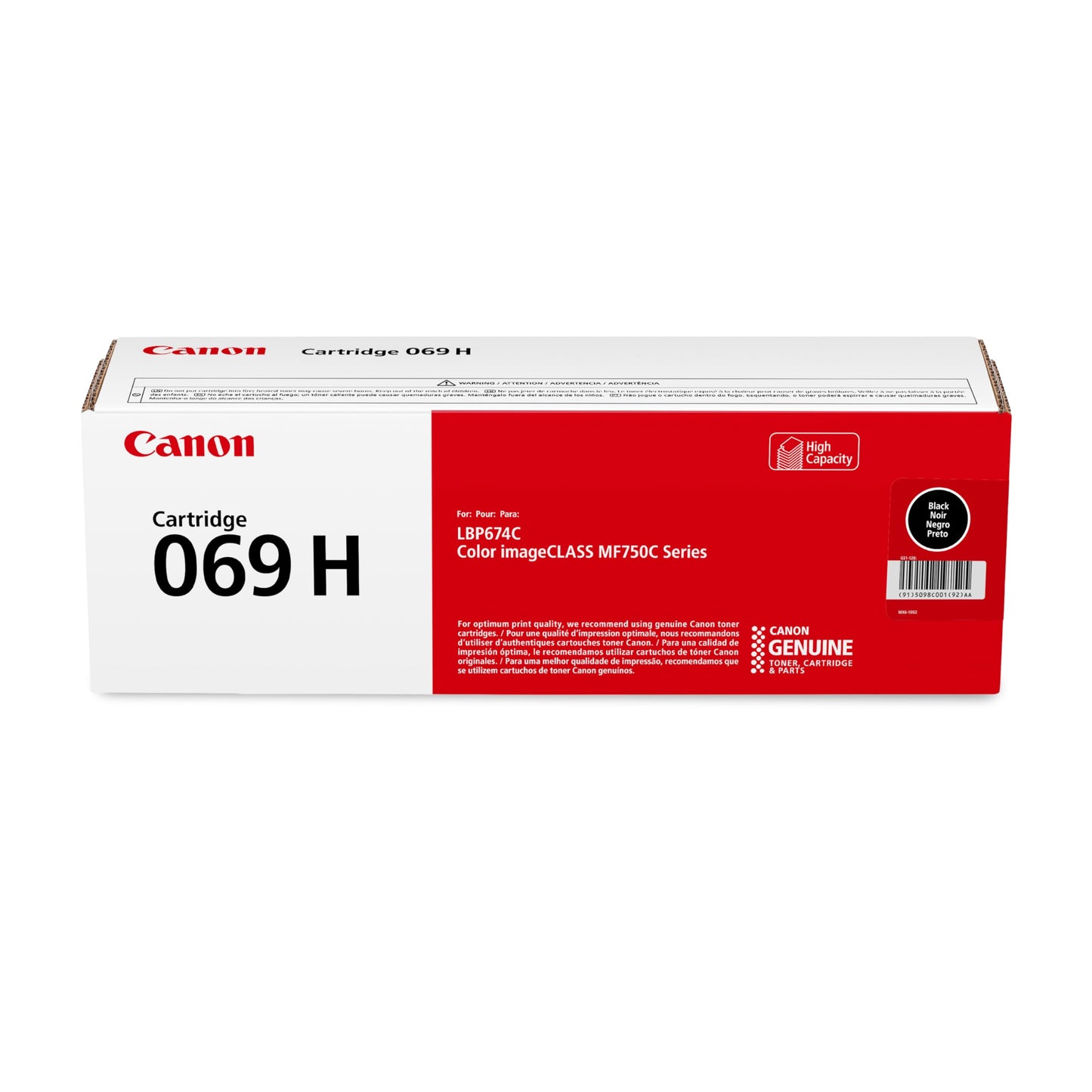 Cartouche de toner noir Canon 069 H pour imprimantes MF753Cdw/LBP674Cdw