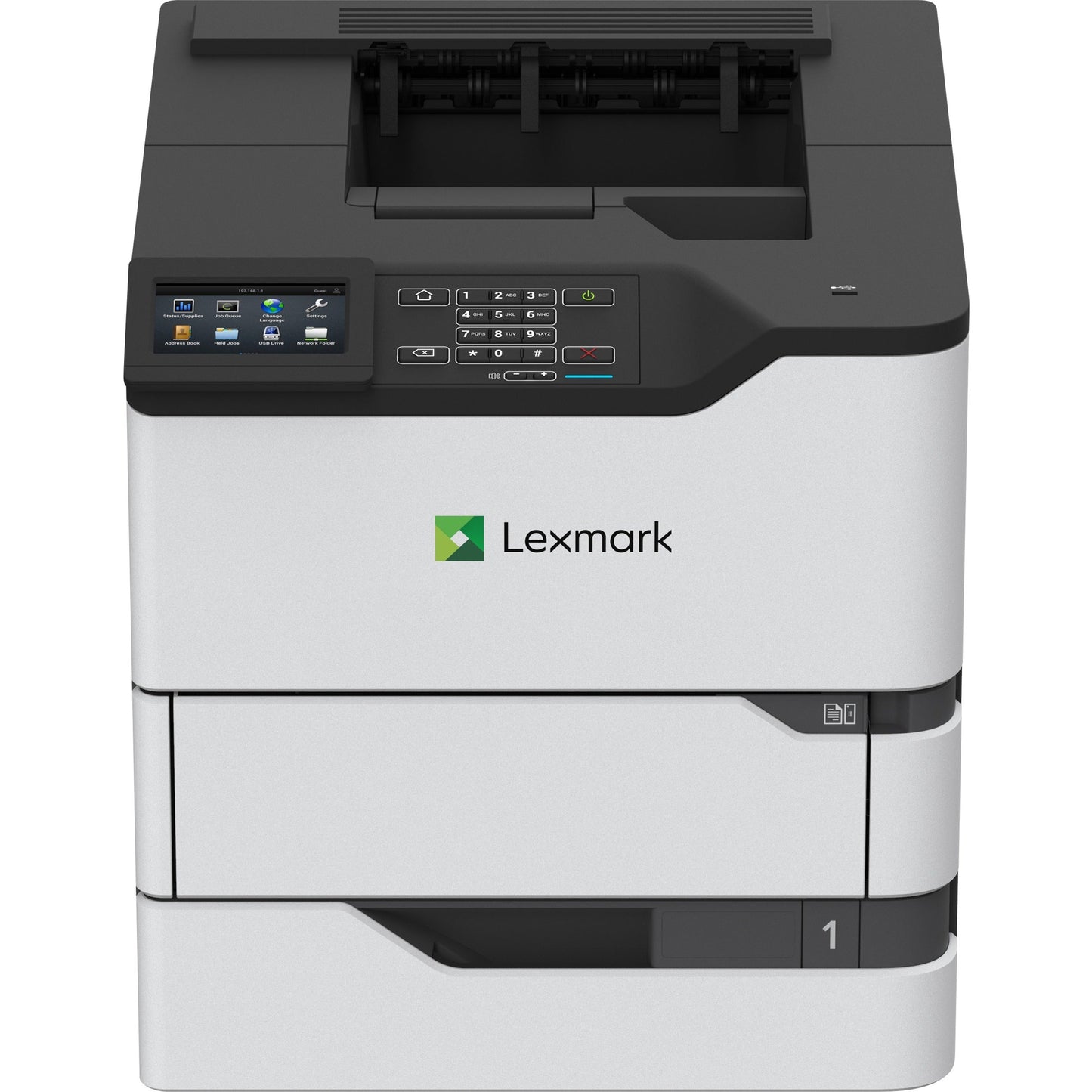 Lexmark MS822de LV TAA Monochrome Laser Printer, 55 ppm, 4.3" Touchscreen