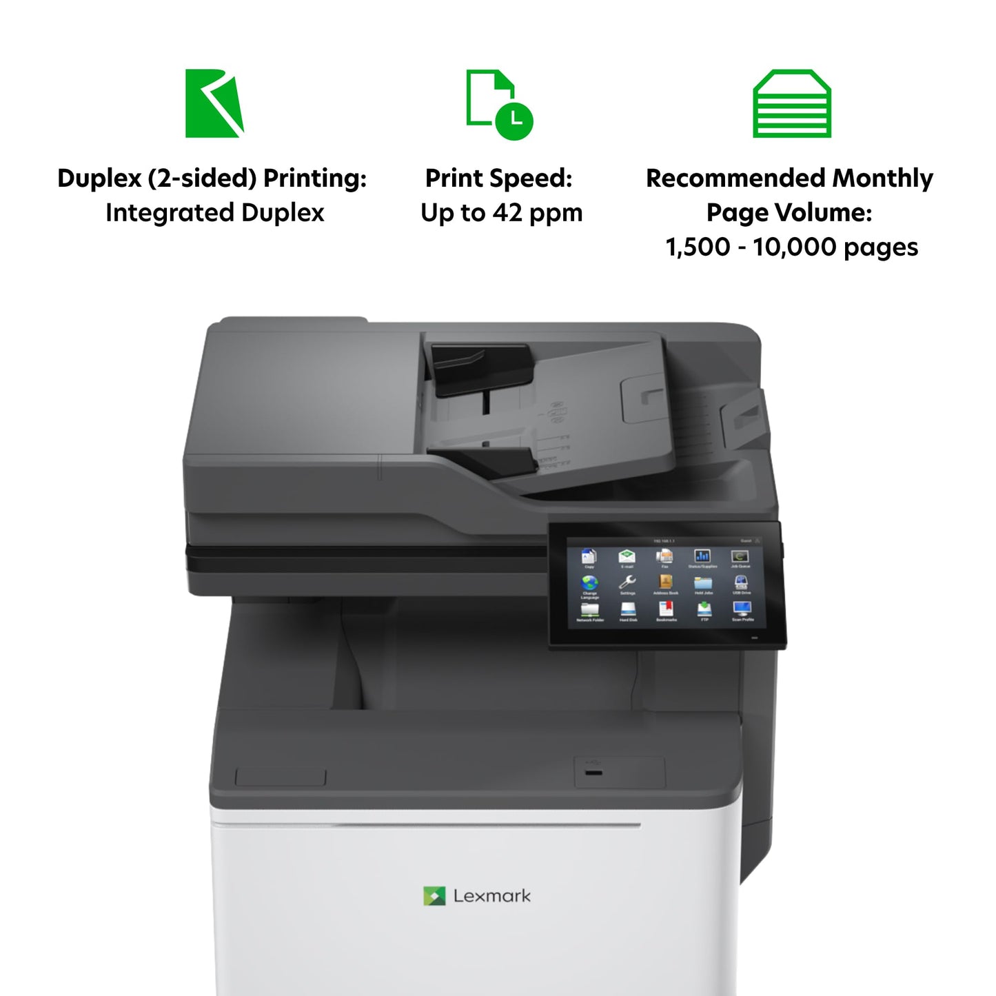 Imprimante multifonction laser couleur Lexmark CX635adwe, 42 ppm, USB/Ethernet/Wi-Fi