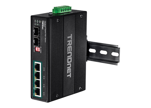 TRENDnet TI-PG62B 6-Port Industrial Gigabit PoE+ Switch with 2 SFP Slots