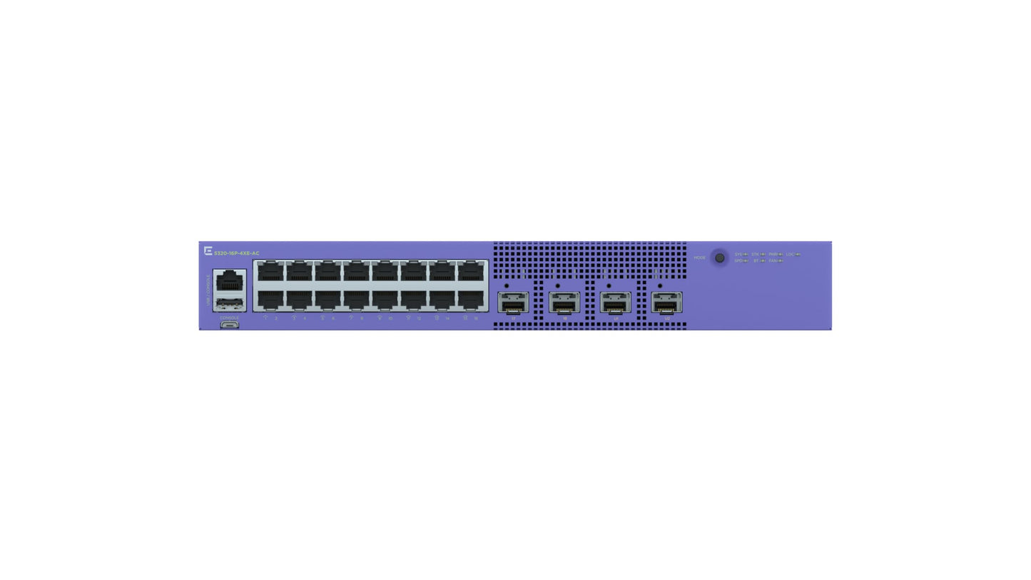Commutateur PoE+ ExtremeSwitching 5320 16 ports avec 4x10G SFP+, MACsec, 1RU