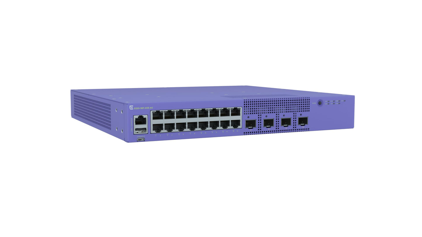 Commutateur PoE+ ExtremeSwitching 5320 16 ports avec 4x10G SFP+, MACsec, 1RU