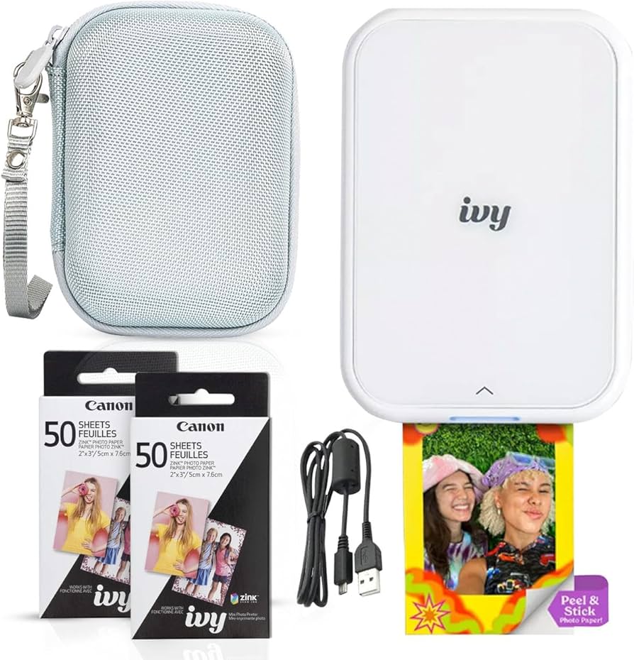 Imprimante photo Canon IVY 2 Mini, blanc pur, Bluetooth ZINK
