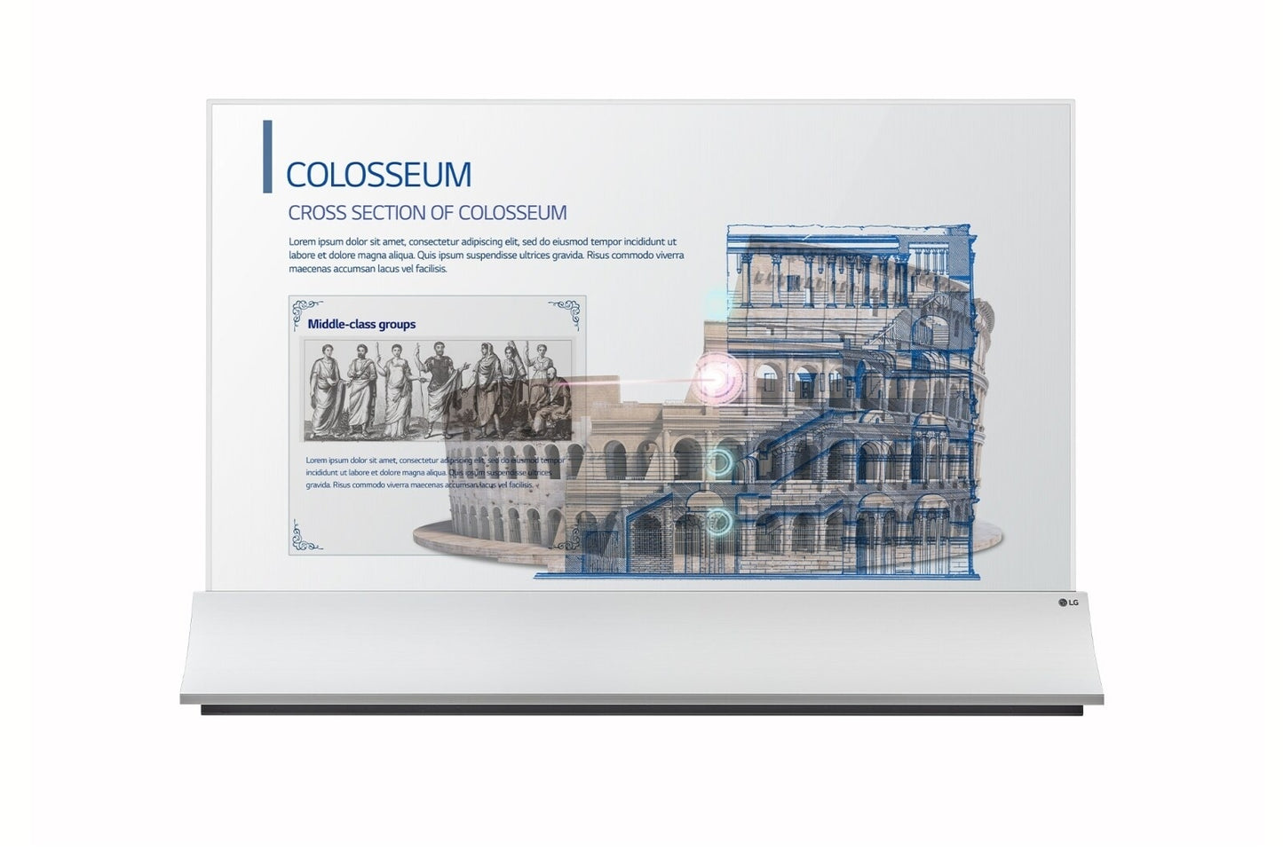 LG 55EW5PG-S 55-Inch Transparent OLED Display, FHD, HDMI/DP/USB