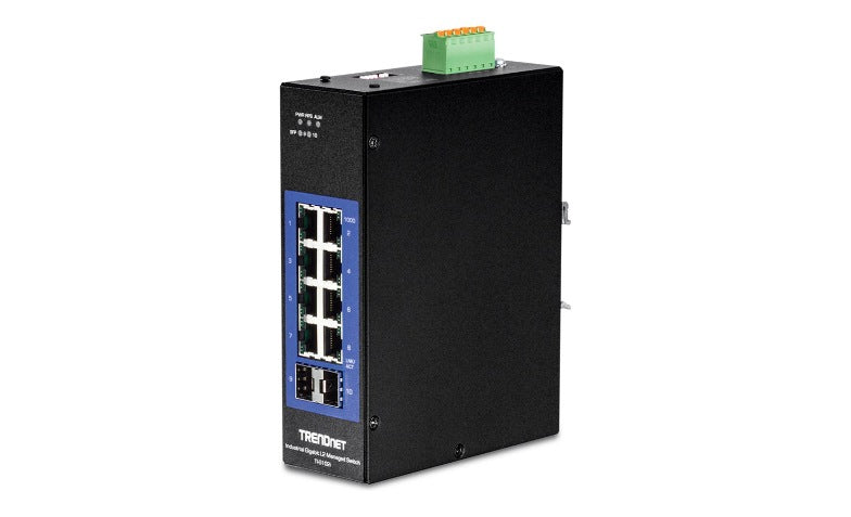 Commutateur rail DIN Gigabit industriel L2 à 10 ports TRENDnet TI-G102I