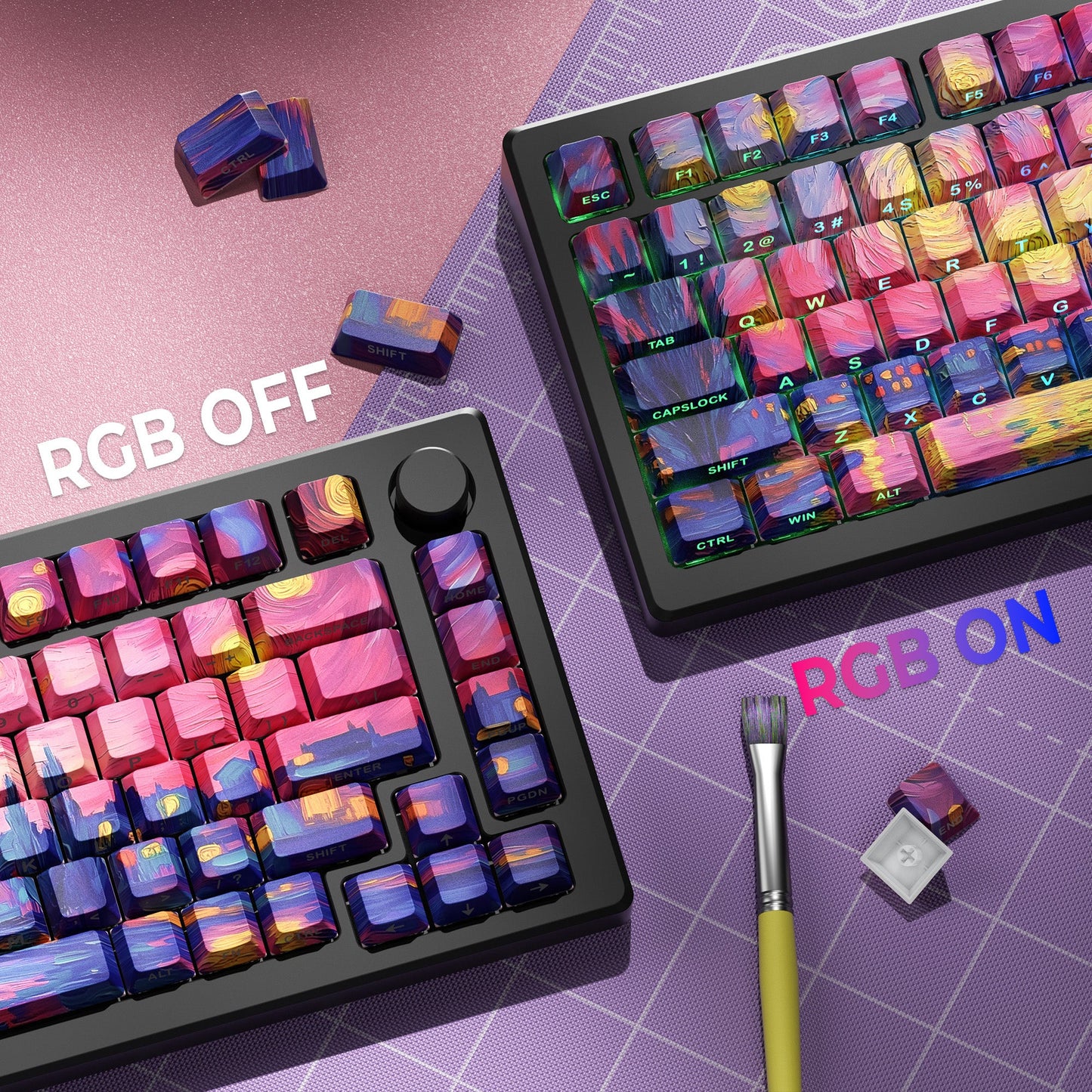 XVX Van Gogh's Starry Night Cherry Profile Double shot Dye-Sub PBT Keycap Set 134-Key
