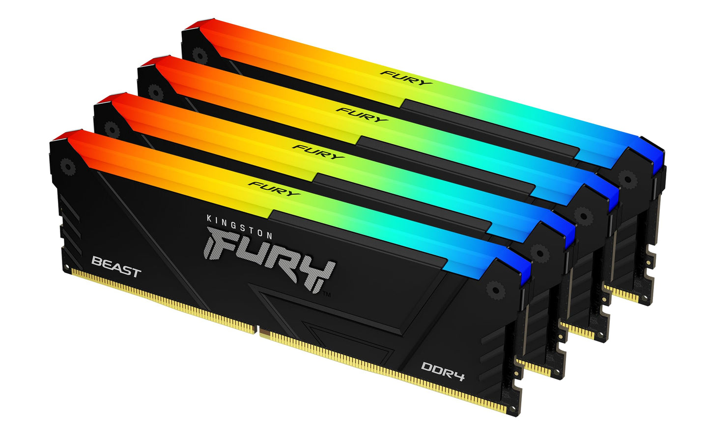 Kit Kingston 64 Go DDR4 3200 MT/s (4 x 16 Go) FURY Beast RGB CL16