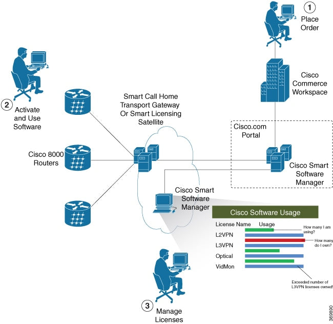 Licence matérielle CISCO 8000 - 100 Go