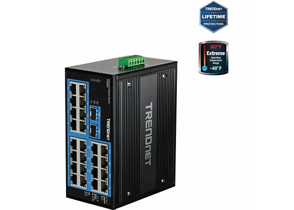 TRENDnet TI-G262 26-Port Hardened Industrial Gigabit DIN-Rail Switch