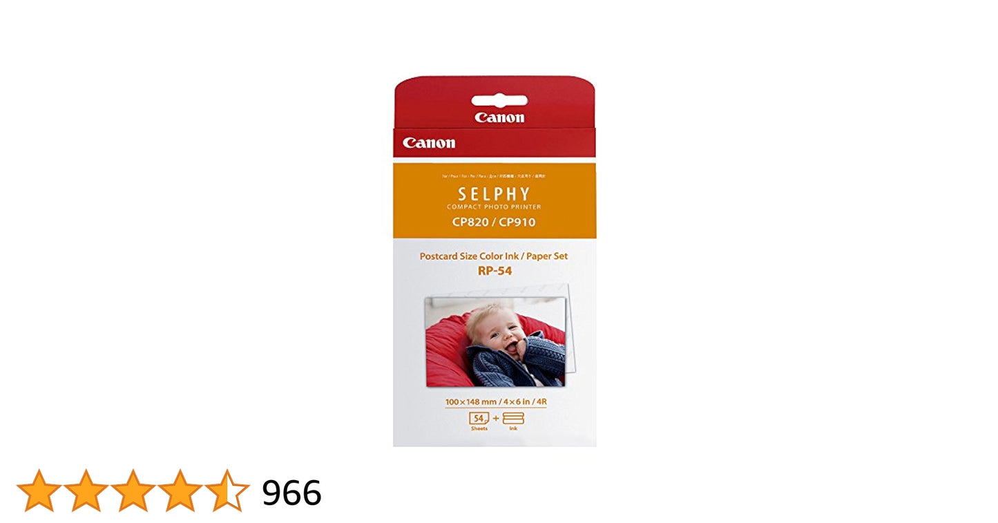 Ensemble encre/papier couleur Canon RP-54, 54 feuilles