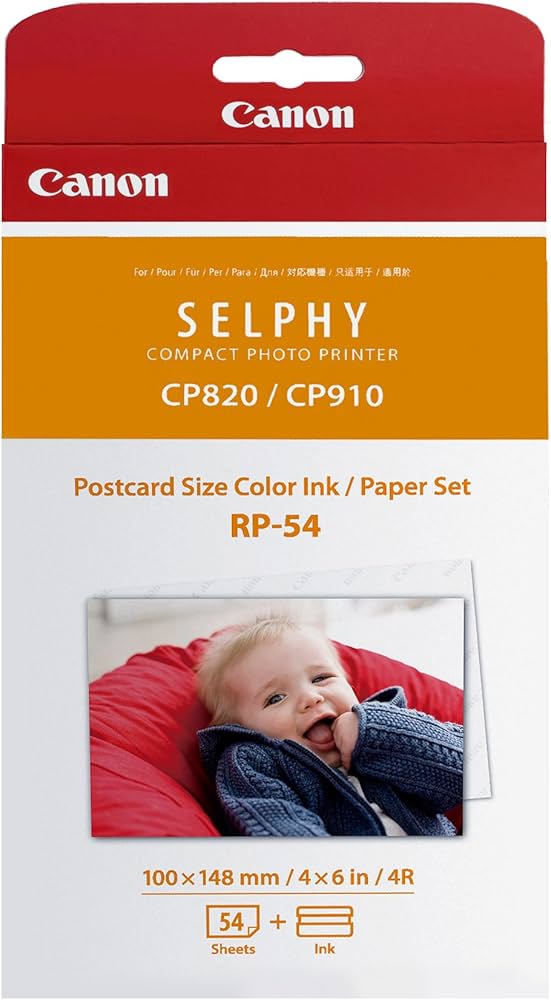Ensemble encre/papier couleur Canon RP-54, 54 feuilles