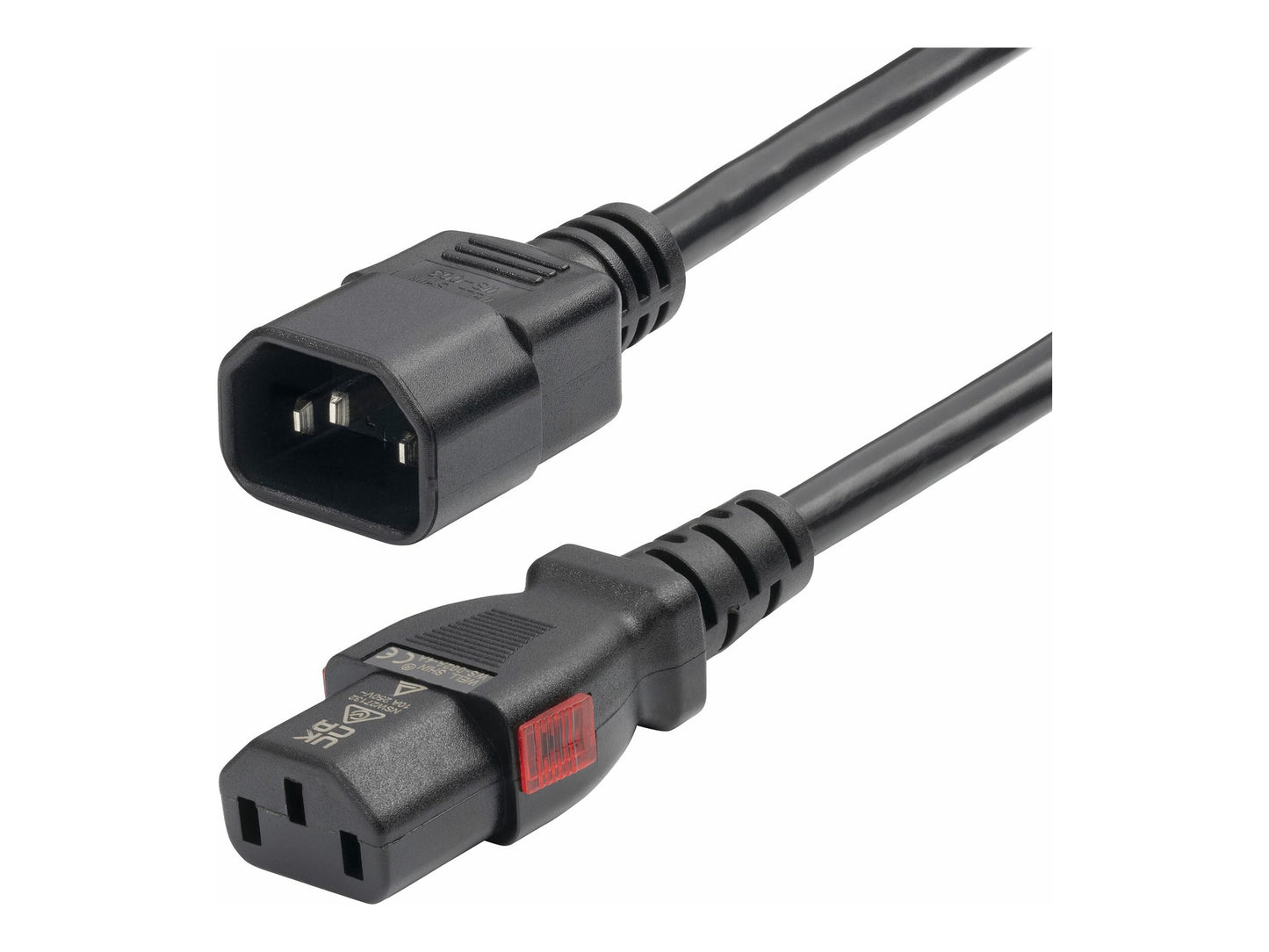 Rallonge d'alimentation StarTech 3 m (IEC C14 vers C13 verrouillable) pour PDU, 10 A 250 V, UL, TAA