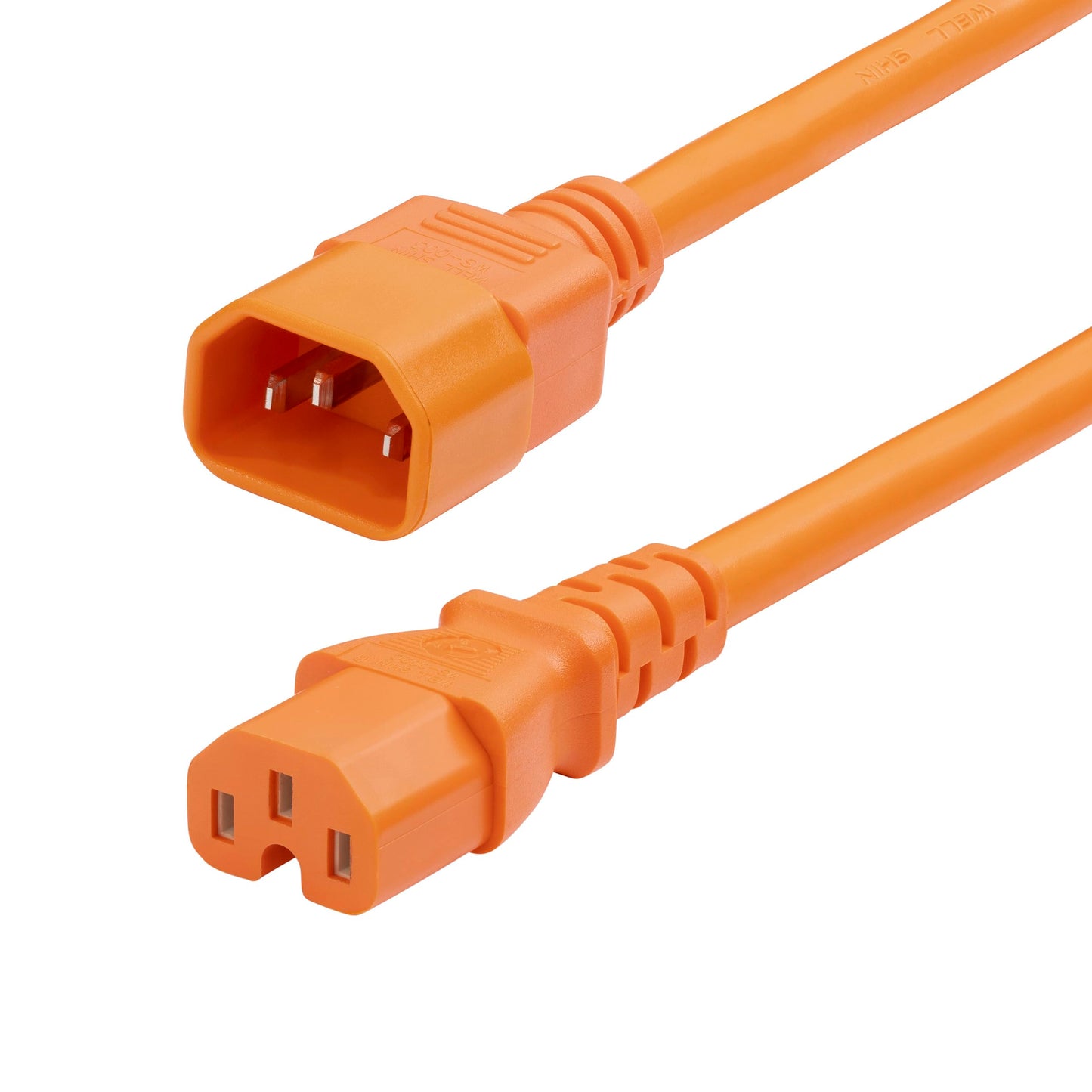 STARTECH 6ft Heavy Duty C14 to C15 Power Cable, 15A 250V, Orange, UL Listed
