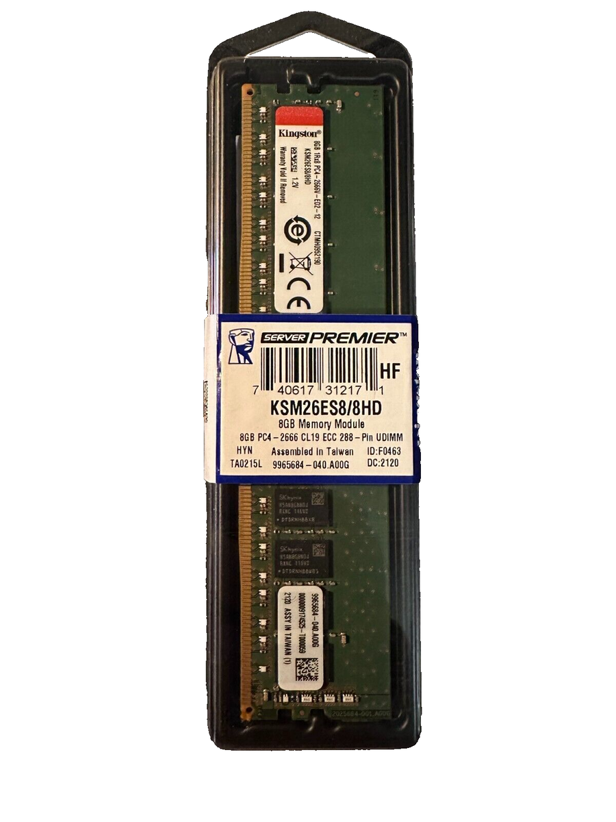 Kingston 8GB DDR4-2666MHz ECC UDIMM CL19 RAM Module