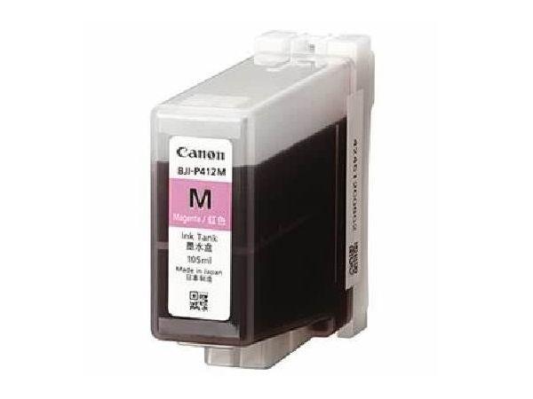 Canon's BJI-P412M Magenta Ink Tank delivers dependable inkjet printing for the CX-G6400 printer with a 105ml capacity. TAA-compliant and manufactured in Japan, it ensures consistent color output and meets regulatory requirements for government and enterprise buyers.