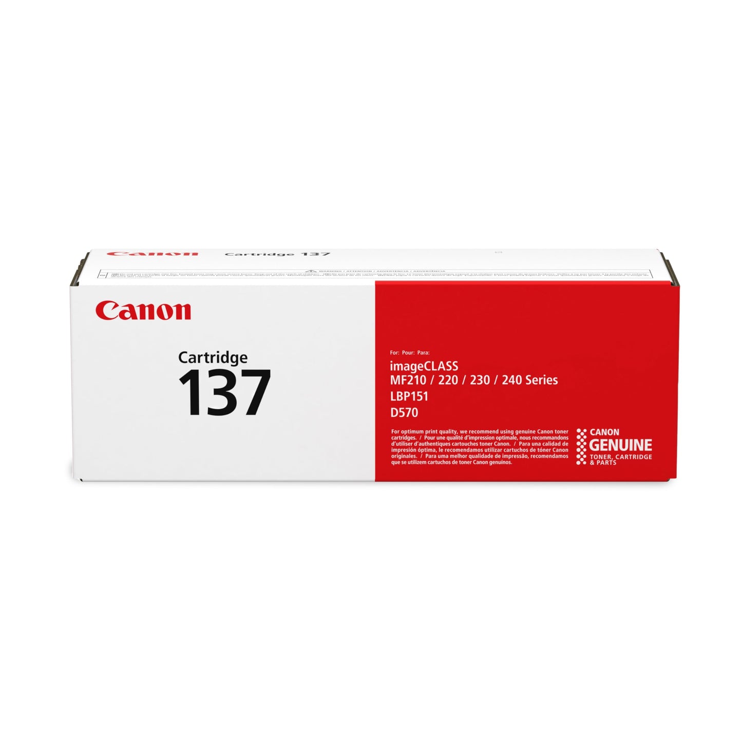 Canon Cartridge 137 Black Toner, 2400 Page Yield