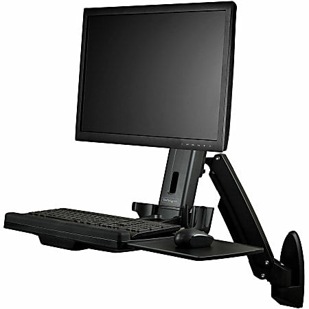 StarTech Sit-Stand Monitor Arm 34in Desk Mount with Keyboard Tray