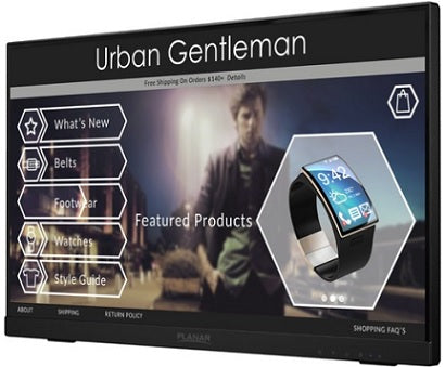 Moniteur IPS tactile PCAP PLANAR PCT2235 22 pouces avec support Helium, noir