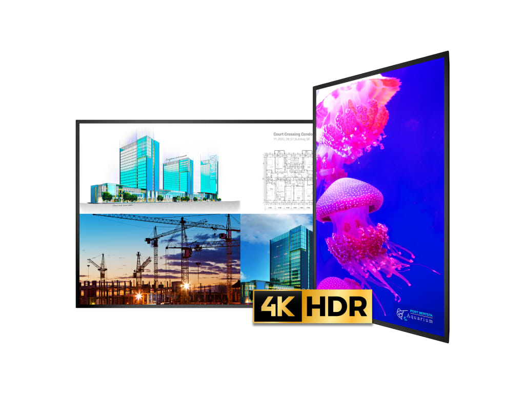Écran LCD UHD 100" PLANAR URX100, 700 nits, HDR, haut-parleurs, emplacement OPS, TAA