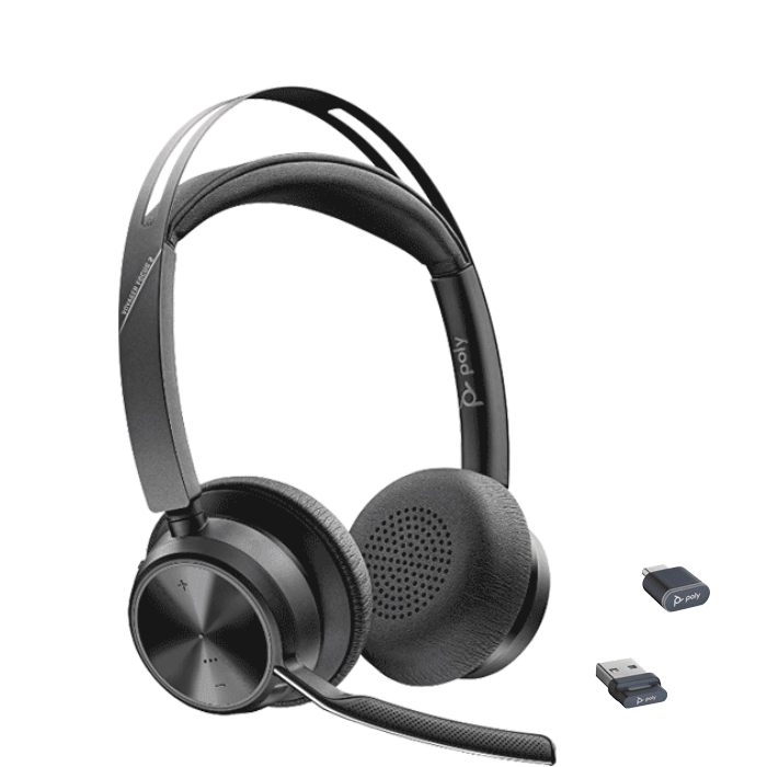Casque Poly Voyager Focus 2 USB-C avec BT700 et adaptateur USB-C/A