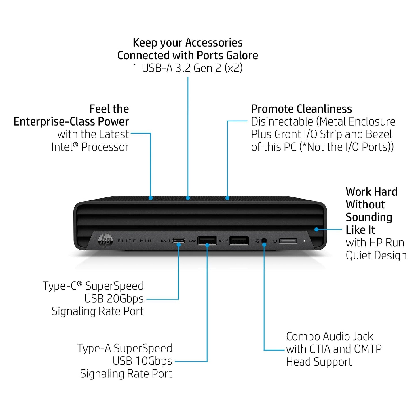 HP Elite Mini 800 G9 i7-14700T 16GB 512GB SSD Desktop PC