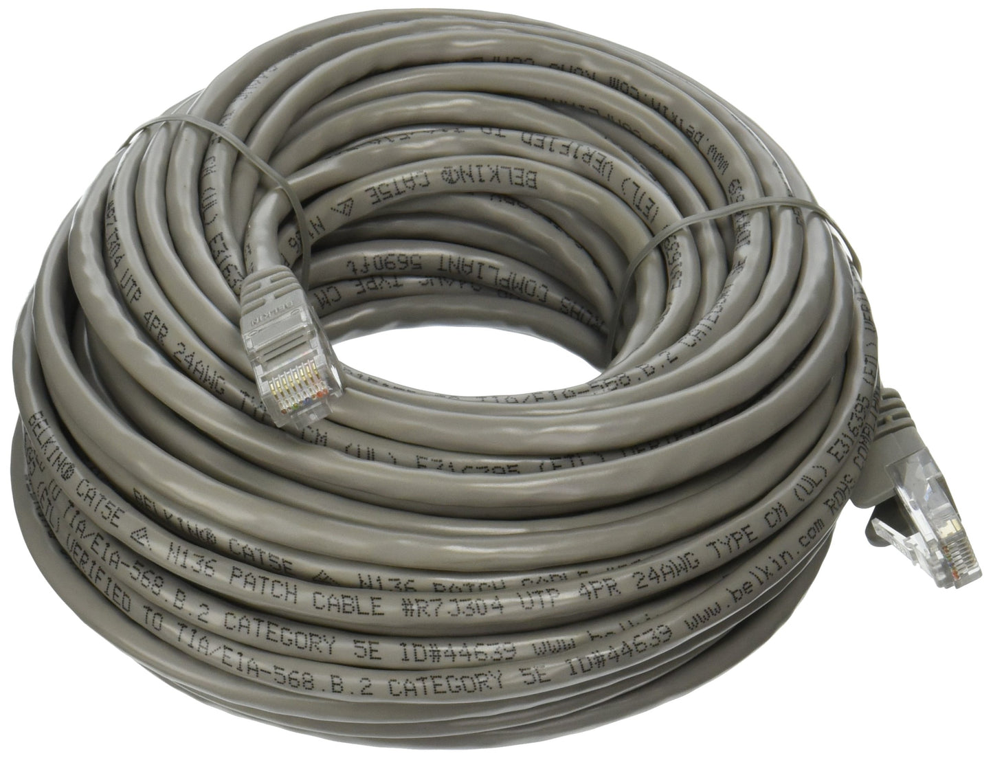 Belkin 6-Inch Cat5e UTP RJ45 Patch Cable, Snagless, Gray