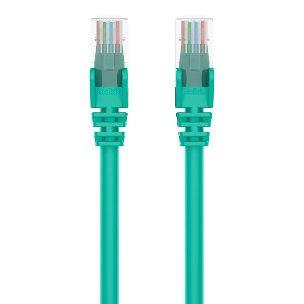 Câble croisé Belkin CAT6 vert 4,2 m, RJ-45, anti-accroc