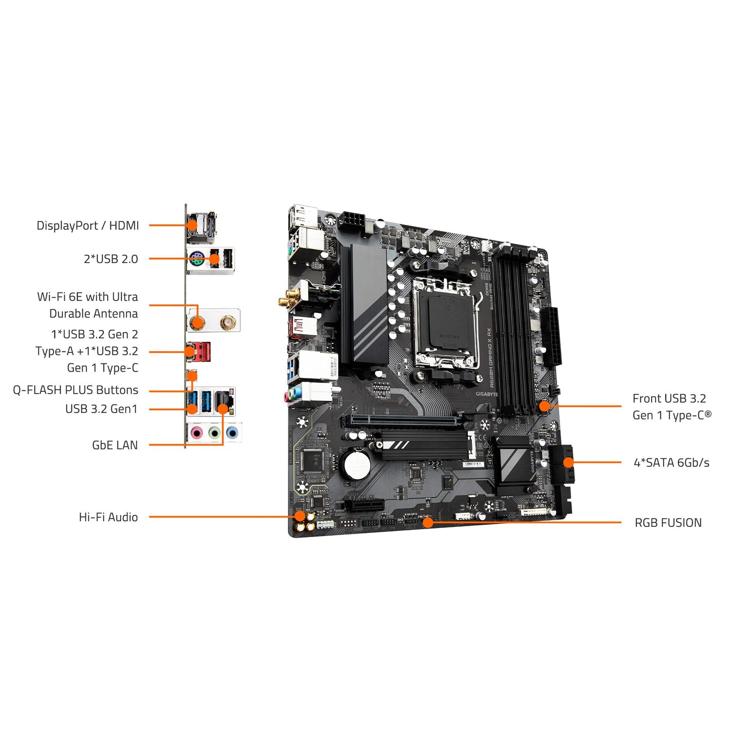 GIGABYTE A620M GAMING X AX Micro ATX AM5 DDR5 Motherboard