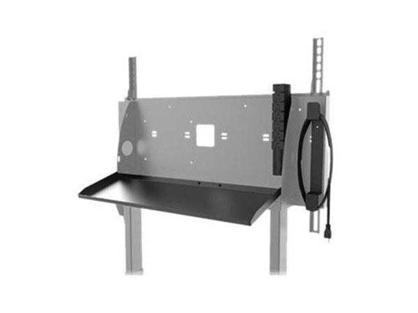 The Peerless ACC-ML3ELS is a purpose-built keyboard shelf accessory engineered specifically for the SR598ML3E monitor cart. Built in the United States and TAA compliant, it enhances workstation ergonomics by adding a stable and accessible keyboard platform. Ideal for professional AV or presentation setups requiring mobility and functionality.