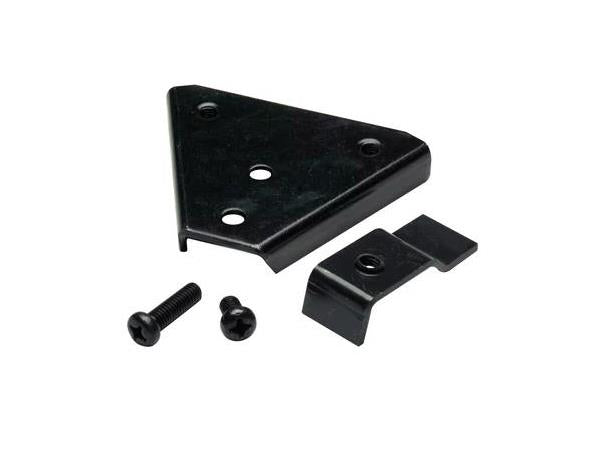 The Peerless ACC455 Hanger Brackets and Clamps provide enhanced mounting stability for the CMJ 455 Suspended Ceiling Plate. Finished in black, this set includes four brackets and four clamps, supporting secure projector installations in ceiling-mounted environments. Ideal for TAA-compliant setups in professional AV installations.