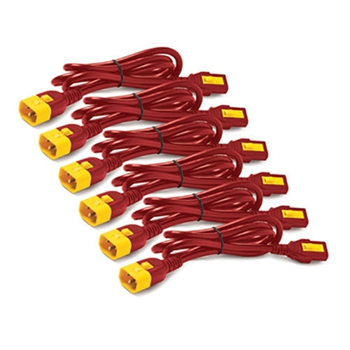 Kit de cordons d'alimentation APC (verrouillables, C13 à C14, 0,6 m, rouge, paquet de 6)