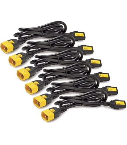 Kit de cordons d'alimentation APC (lot de 6), verrouillables C13 à C14, 90 cm, rouge