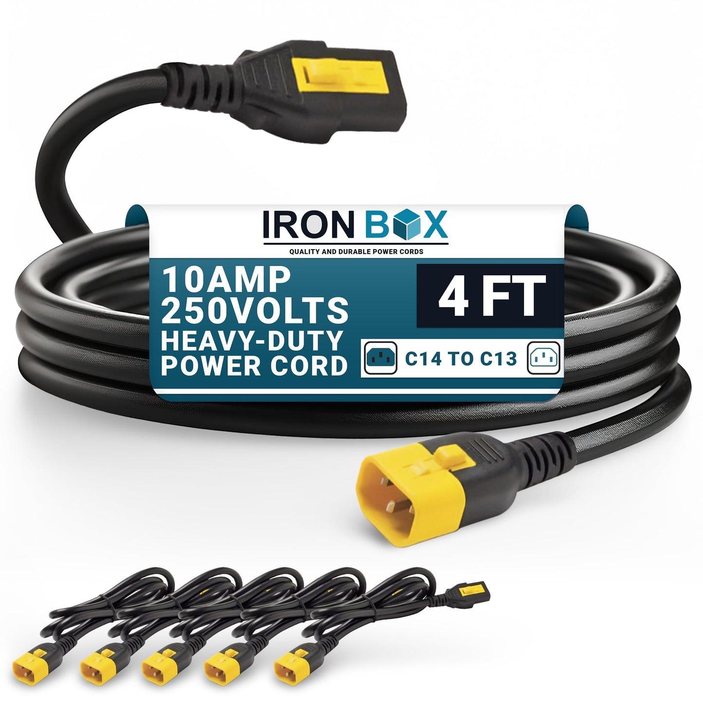 Kit de cordons d'alimentation APC, verrouillables C13 à C14, 1,2 m, paquet de 6