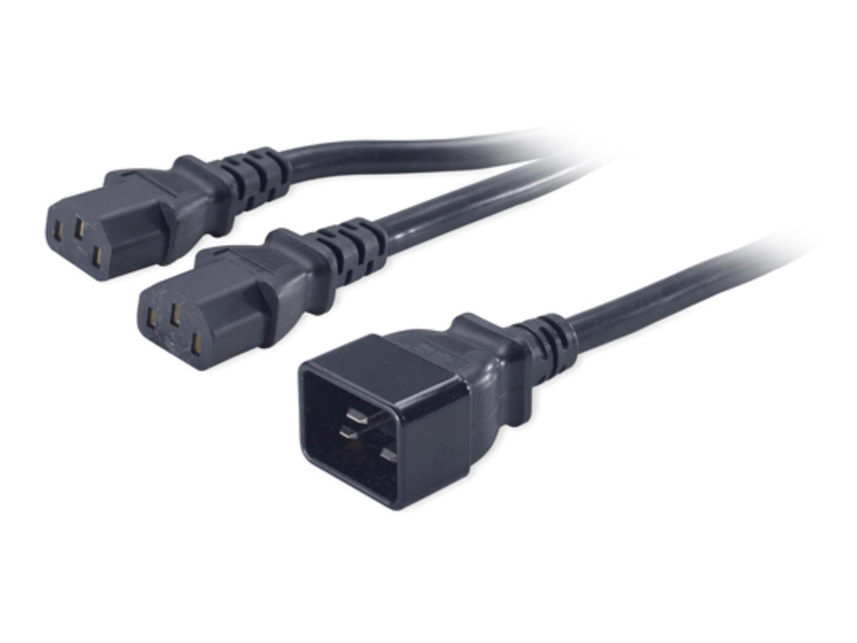 The APC AP9888 Power Cord Splitter is a compact and efficient solution for powering multiple devices from a single C20 input. Designed with dual C13 outputs and a length of 0.5 meters, this splitter adds flexibility to your power management setup while ensuring compliance with TAA regulations. Backed by a two-year repair or replace warranty, it's ideal for high-reliability installations.