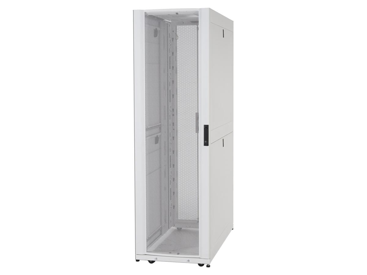 APC NetShelter SX AR3308W is a 52U white server rack enclosure designed for optimal equipment organization and accessibility. With its 600mm width and 1200mm depth, this enclosure provides ample space for dense server and networking deployments. The enclosure meets TAA compliance and is manufactured in the United States, making it ideal for government and enterprise data centers.