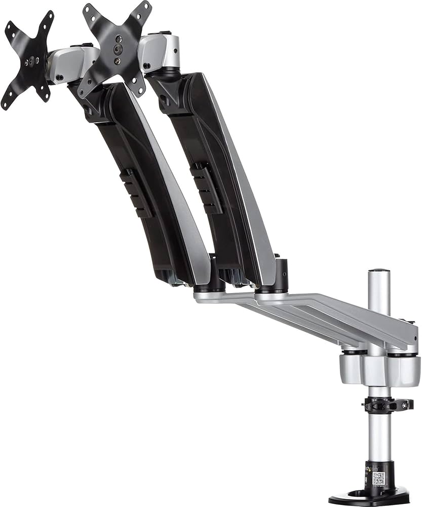Support de bureau StarTech Premium pour quatre écrans, 76 cm, argent