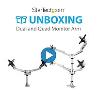 StarTech Premium Quad Monitor Arm Desk Mount, 30in, Silver