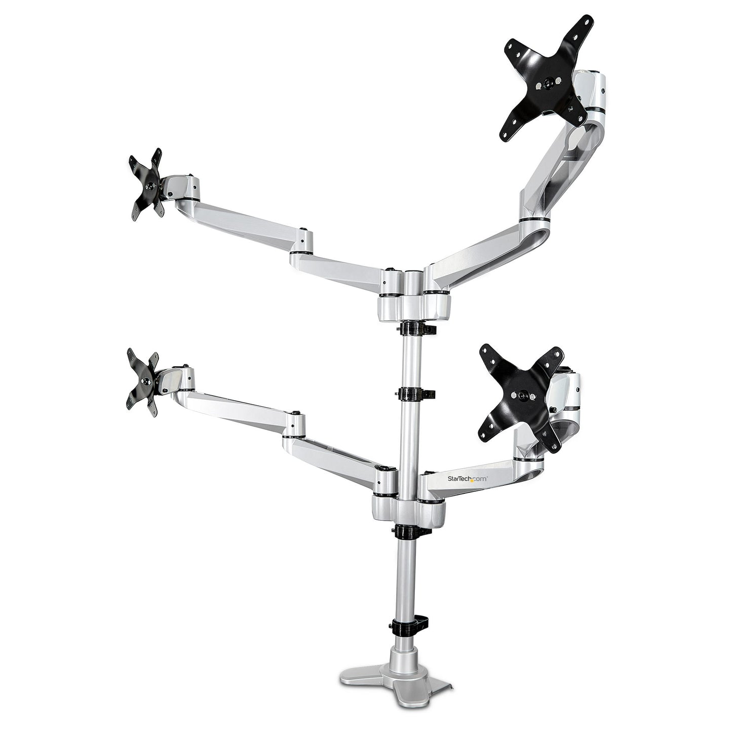 StarTech Premium Quad Monitor Arm Desk Mount, 30in, Silver