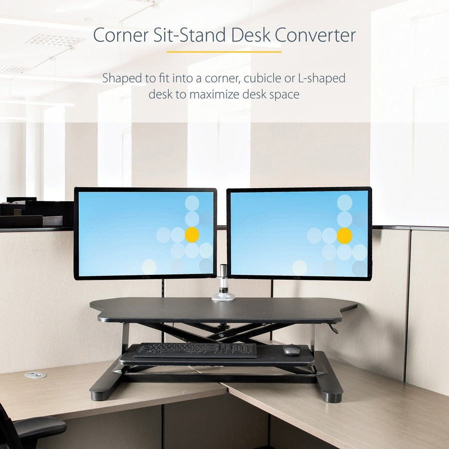 StarTech Corner Sit-Stand Desk Converter, 35.7x20in, ARMSTSCORNR
