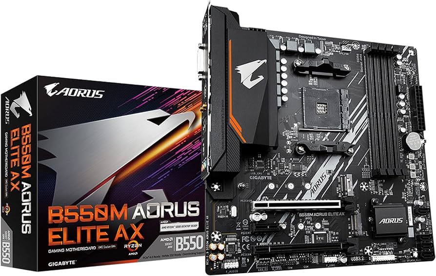GIGABYTE B550M AORUS ELITE AX Micro ATX AMD B550 Motherboard