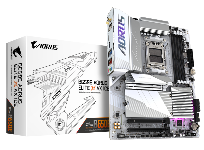 GIGABYTE B650E AORUS ELITE X AX ICE ATX Motherboard