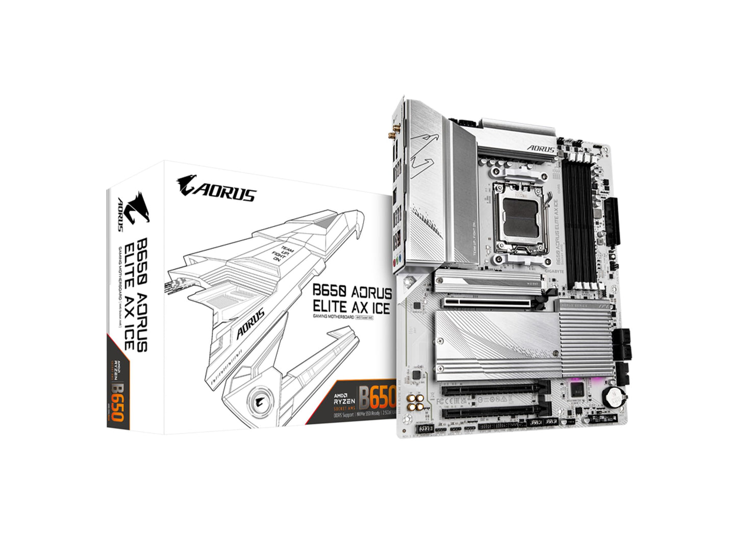 GIGABYTE B650 AORUS ELITE AX ICE ATX Motherboard, AM5, DDR5